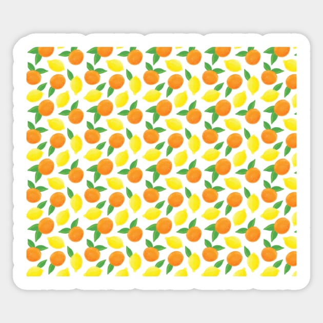 Citrus Pattern - Lemons and Oranges Sticker by Lavenderbuttons